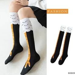 Galna roliga kycklingben fötter knähöga strumpor, roliga><noscript><img width=