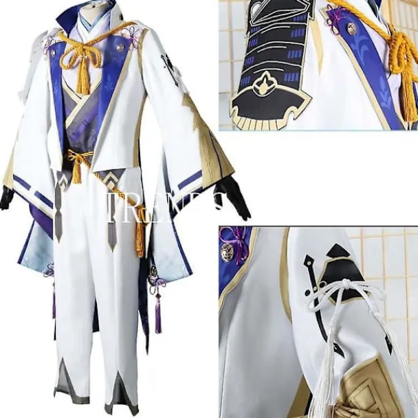 Game Genshin Impact Kamisato Ayato Cosplay Kostym Cosplay Ayato Full Set Ayato Outfits Perfermance Halloween Cosplay Anime Z XXL Costume Wig> Dräkter