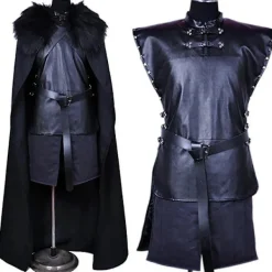 Game of Thrones Jon Snow Kostym, Herr Fancy Dress Cape Set, Party Outfit Cosplay Mantel, Vintersoldat Kostym för Halloween Performance M> Dräkter