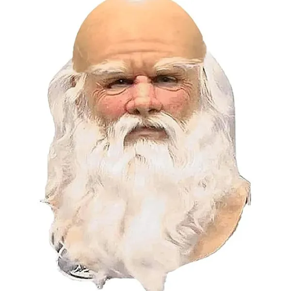 Gamla Män Masker, Jultomte Latex Mask med Vitt Skägg, Vuxen Jultomte Skägg Peruk Hatt Set för Cosplay Kostym Julfest Karneval> Masker