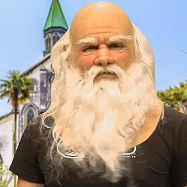 Gamla Män Masker, Jultomte Latex Mask med Vitt Skägg, Vuxen Jultomte Skägg Peruk Hatt Set för Cosplay Kostym Julfest Karneval> Masker