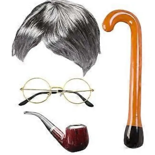 Gammal Dam Kostymset Mormor för Dam Halloween Utklädnad (StyleC)> Peruker