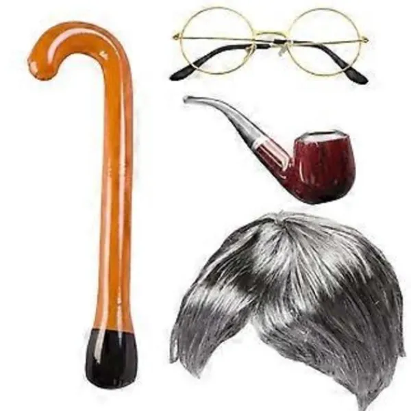 Gammal Dam Kostymset Mormor för Dam Halloween Utklädnad (StyleC)> Peruker