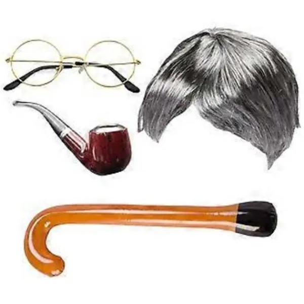 Gammal Dam Kostymset Mormor för Dam Halloween Utklädnad (StyleC)> Peruker