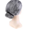 YIXI Gammal dam Mormor Mormor Grå Peruk Bun Hår Mormor Maskeraddräkt> Peruker