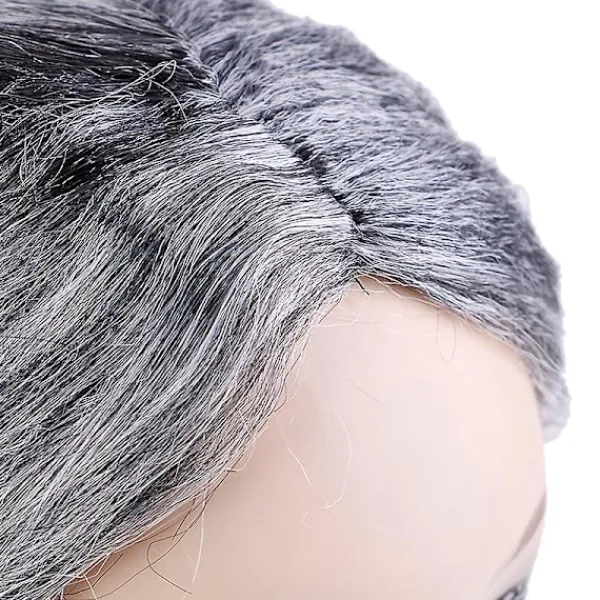 YIXI Gammal dam Mormor Mormor Grå Peruk Bun Hår Mormor Maskeraddräkt> Peruker