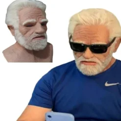 FMYSJ Gammal Man Ansiktsmask Latex Realistisk Mask, Halloween Krypande Rynka Gammal Person Mask Huvudbonad Hjälm Vuxen Maskeradklädsel Kostym Rekvisita (FMY) | Fyndiq><noscript><img width=