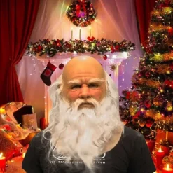 Gammal silikonmask - Ekologisk tomtemask - Giftfri - Halloween> Masker