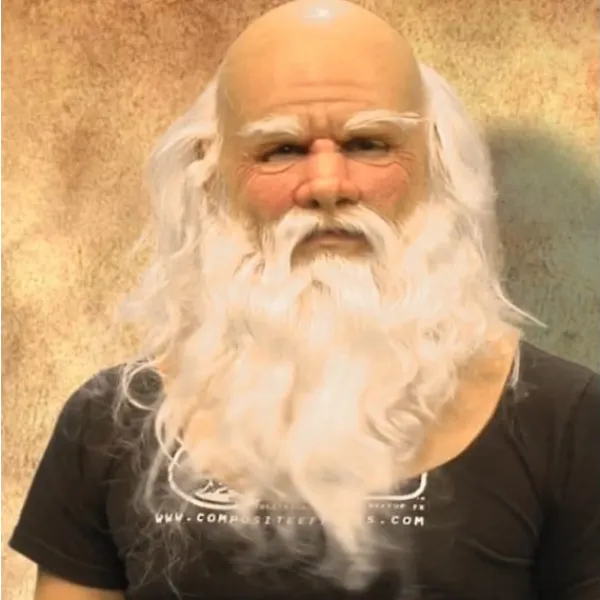 Gammal silikonmask - Ekologisk tomtemask - Giftfri - Halloween> Masker