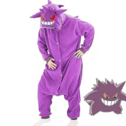 Gengar dräkt heldress pyjamas Halloween jul one piece kigurumi för män kvinnor-WELLNGS L> Dräkter