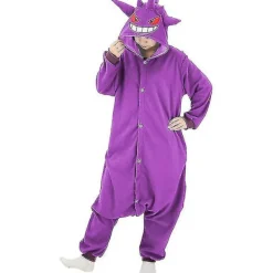 Gengar dräkt heldress pyjamas Halloween jul one piece kigurumi för män kvinnor-WELLNGS XL> Dräkter