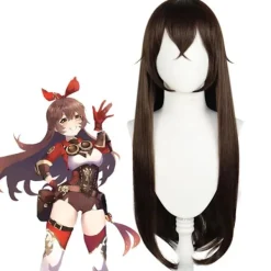Genshin Impact Amber Cosplay Peruk Genshin Impact Cospl> Peruker