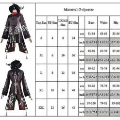 Genshin Impact Hu Tao Kostym Fancy Up Outfits Fransar Byxor Uniform Se XL><noscript><img width=