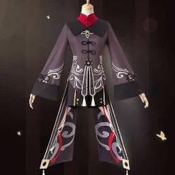 Genshin Impact Hutao Cosplay Kostym Uniform Peruk Cosplay Anime Game Hu Tao kinesisk stil Halloween C> Dräkter