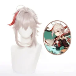 Genshin Impact Kazuha Cosplay Peruk Rosa Blandad Röd Peruk Cosplay><noscript><img width=