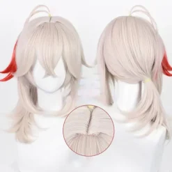 Genshin Impact Kazuha Cosplay Peruk Rosa Blandad Röd Peruk Cosplay><noscript><img width=