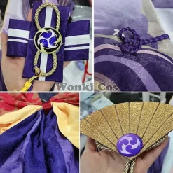 Genshin Impact Raiden Shogun Cosplay Kostym Peruk Lila Långt Hår Halloween Kostymer Komplett Set Genshin Baal Shougun Cosplay L> Dräkter
