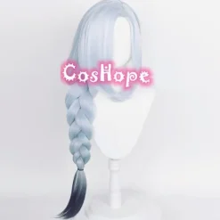 Genshin impact shenhe peruk förflätad peruk 80cm grå gradient> Peruker