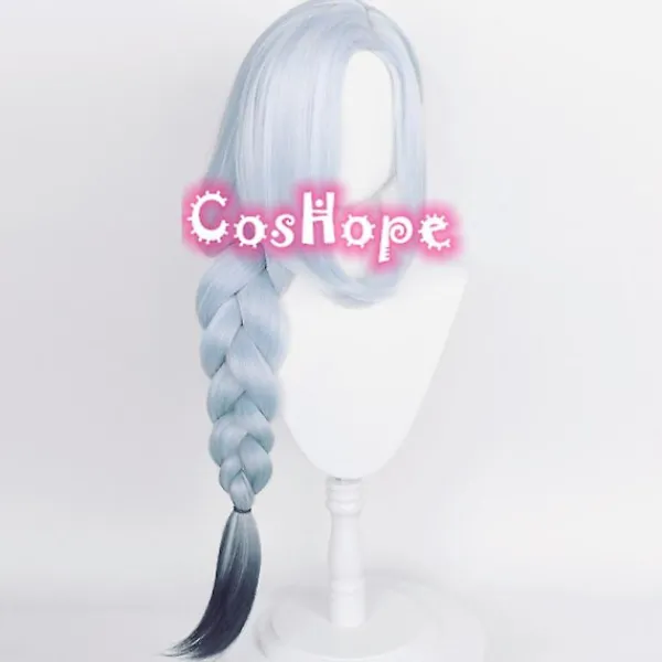 Genshin impact shenhe peruk förflätad peruk 80cm grå gradient> Peruker