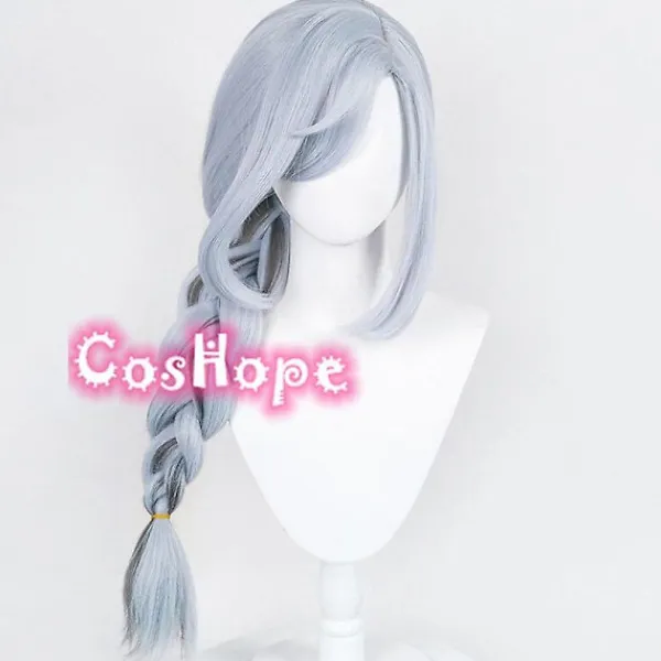 Genshin impact shenhe peruk förflätad peruk 80cm grå gradient> Peruker
