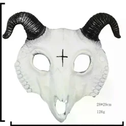 FMYSJ Getmask Halloween Kostym Party jurhuvumask Väur Horn Huvumask Horn emon Ansiktssky Cosplay Kostym (FMY)><noscript><img width=