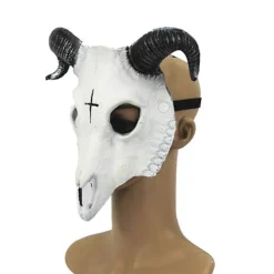 FMYSJ Getmask Halloween Kostym Party jurhuvumask Väur Horn Huvumask Horn emon Ansiktssky Cosplay Kostym (FMY)><noscript><img width=