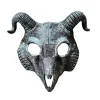 Getmask med Horn Halloween Karneval Party Rekvisita Djurhuvud Benmask Kostym för Män Kvinnor Djävul Cosplay> Masker