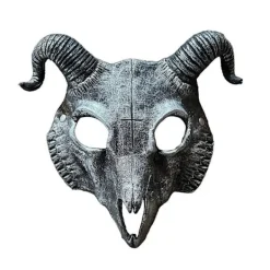 Getmask med Horn Halloween Karneval Party Rekvisita Djurhuvud Benmask Kostym för Män Kvinnor Djävul Cosplay> Masker