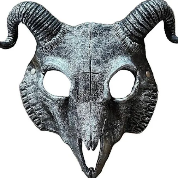 Getmask med Horn Halloween Karneval Party Rekvisita Djurhuvud Benmask Kostym för Män Kvinnor Djävul Cosplay> Masker