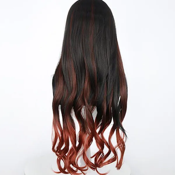 Ghost Blade cos peruk med rosa rosett dekorerad köksdörr You Douz> Peruker