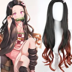 Ghost Blade cosplay-peruk med rosa rosett dekorerad köksdörr You Douz> Peruker