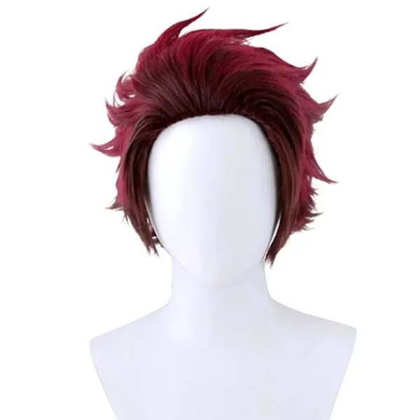Ghost kill blade cosplay peruk anime karaktär kök dörr Tanjiro> Peruker