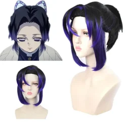 Ghost Slayer Peruk Fjäril Uthållighet Peruk Hätta Svart Gr> Peruker