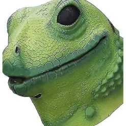 FMYSJ Ghyt Ödlehuvud Mask Halloween Kostym Rekvisita Vuxen Fest Realistiska Djur Latex Masker Grön Ödlehuvudbonad (FMY)> Masker
