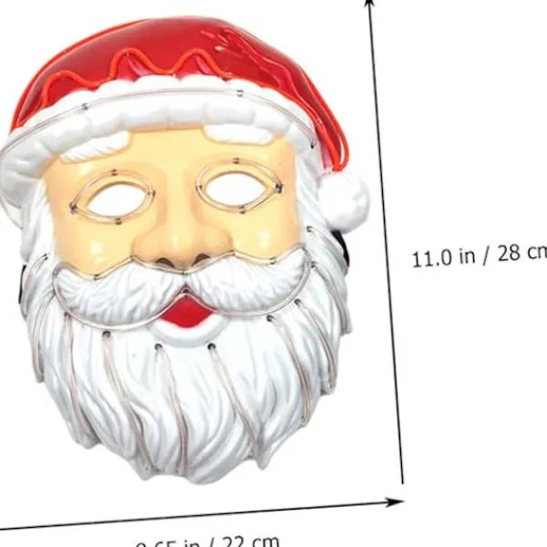 Glödande Mask Jultomtemask Julpartymask Säker att Använda Mask Selfie Dekoration Mask Lysande Mask Party Mask Rekvisita Prestationsmask Festival Vit | Fyndiq> Masker