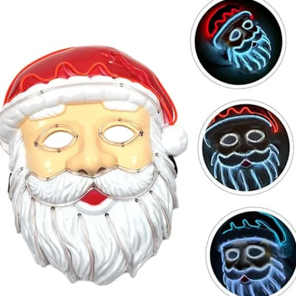 Glödande Mask Jultomtemask Julpartymask Säker att Använda Mask Selfie Dekoration Mask Lysande Mask Party Mask Rekvisita Prestationsmask Festival Vit | Fyndiq> Masker