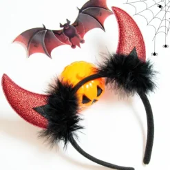 Glitter Djävulshorn Hårband, Röda Djävulshorn Djävul Kostym Kvinnor Män Flickor, Halloween Maskerad Cosplay Hårband (Svart och Röd)> Huvudbonader