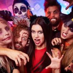 Glitter Djävulshorn Hårband, Röda Djävulshorn Djävul Kostym Kvinnor Män Flickor, Halloween Maskerad Cosplay Hårband (Svart och Röd)><noscript><img width=