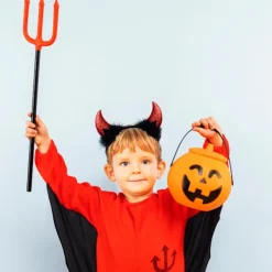 Glitter Djävulshorn Hårband, Röda Djävulshorn Djävul Kostym Kvinnor Män Flickor, Halloween Maskerad Cosplay Hårband (Svart och Röd)><noscript><img width=