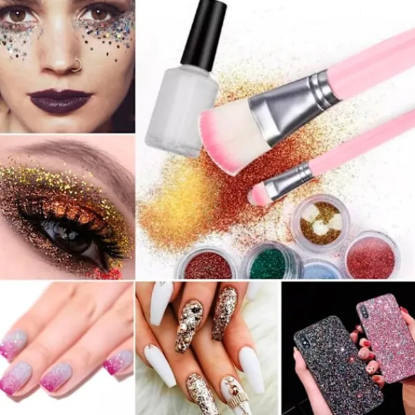 Woosien Glitter Tattoo Kit Temporärt Set 24 Färger 93 Mönster Mallar Kropp Nagelkonst Målarfärg Party Makeup> Smink