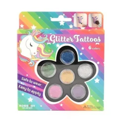 Leksaksaffären Glitter Tattoos 6 färger> Smink