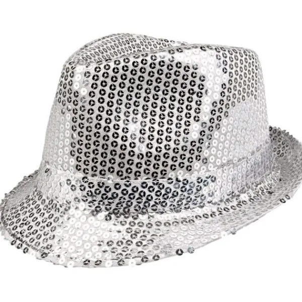 Glitterhatt, unisex, discooutfit, discoaccessoar, karneval, utklädning, temafest, temafest - Vit> Huvudbonader