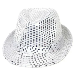 Glitterhatt, unisex, discooutfit, discoaccessoar, karneval, utklädning, temafest, temafest - Vit><noscript><img width=