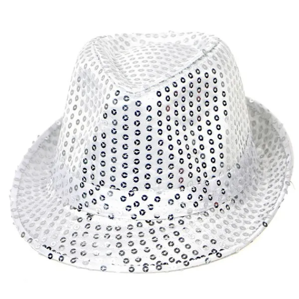 Glitterhatt, unisex, discooutfit, discoaccessoar, karneval, utklädning, temafest, temafest - Vit> Huvudbonader