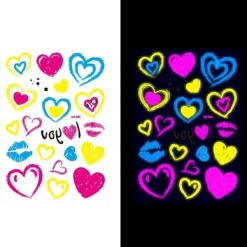 Glow Party Tatuering Klistermärken Fluorescerande Halloween Ansikte Kropp Klistermärke> Smink