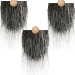 BRONZE Gnompärlor och falska skägg 6st/set fuskpäls dvärgskägg träpärla för jul plysch gnomdocka h [BR]> Tillbehör