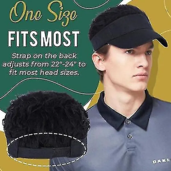 Golf Basebollkeps Med Falskt Hår Keps Solskydd Roliga Toupee Hattar Herr Spikad> Peruker