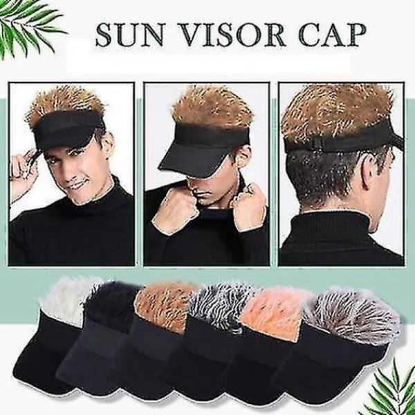 Golf Basebollkeps Med Falskt Hår Keps Solskydd Roliga Toupee Hattar Herr Spikad> Peruker