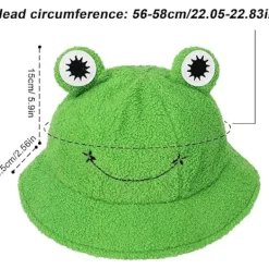 Gosig grodhatt söt vintergrön packbar hinkhatt håller värmen rolig djur> Huvudbonader