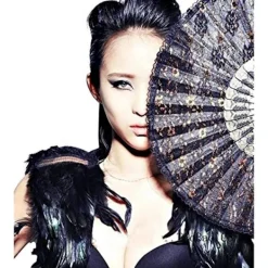 Gotisk svart fjäderkappe halsduk epaulettfjädrar axelvinge manlig kostym kvinnor><noscript><img width=